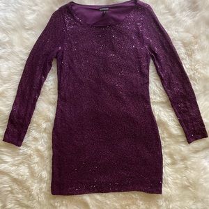 Express sparkly long sleeve dress